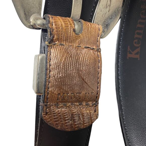 Kenneth Cole NY Womens Brown Leather Western Silver Western Belt